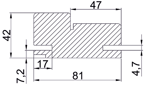 Коробка прямая МДФ РХ графит 81*42*2150, телескоп с упл./комп 2,5шт/