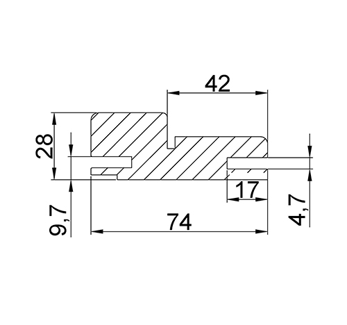 Коробка прямая МДФ ТЕХНО nanotex, венге 74*28*2070, телескоп с уплотнителем